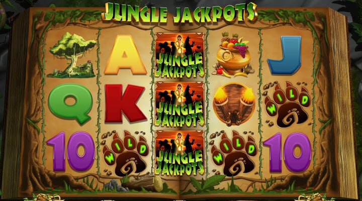 Tela de apresenta&ccedil;&atilde;o de jogos b&ocirc;nus no slot Jungle Jackpots